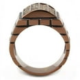 thumbnail image 3 of Luxe Jewelry Designs Stainless Steel IP Coffee Light Men's Ring with Multicolor Leather - Size 8, 3 of 4