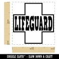 thumbnail image 2 of Lifeguard with Cross Fun Text Self-Inking Rubber Stamp Ink Stamper - Black Ink - Small 1 Inch, 2 of 7