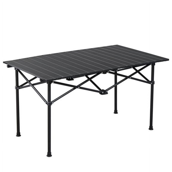 47" Portable Folding Camping Table, Ultralight Carbon Steel Collapsible Outdoor Table for BBQ, Hiking & Backyard Party