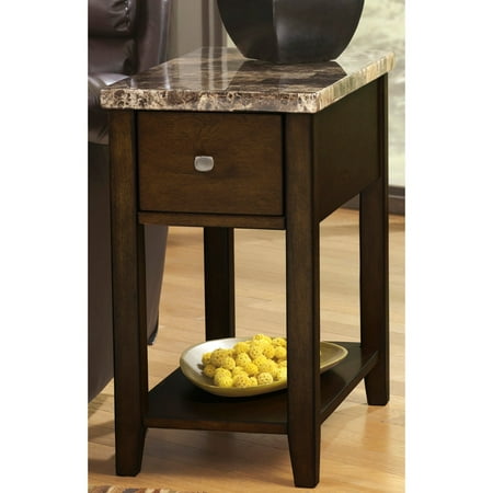 Oak Media Cabinet Side Table - Roundhill Chair Side End Table, Multiple Colors Available