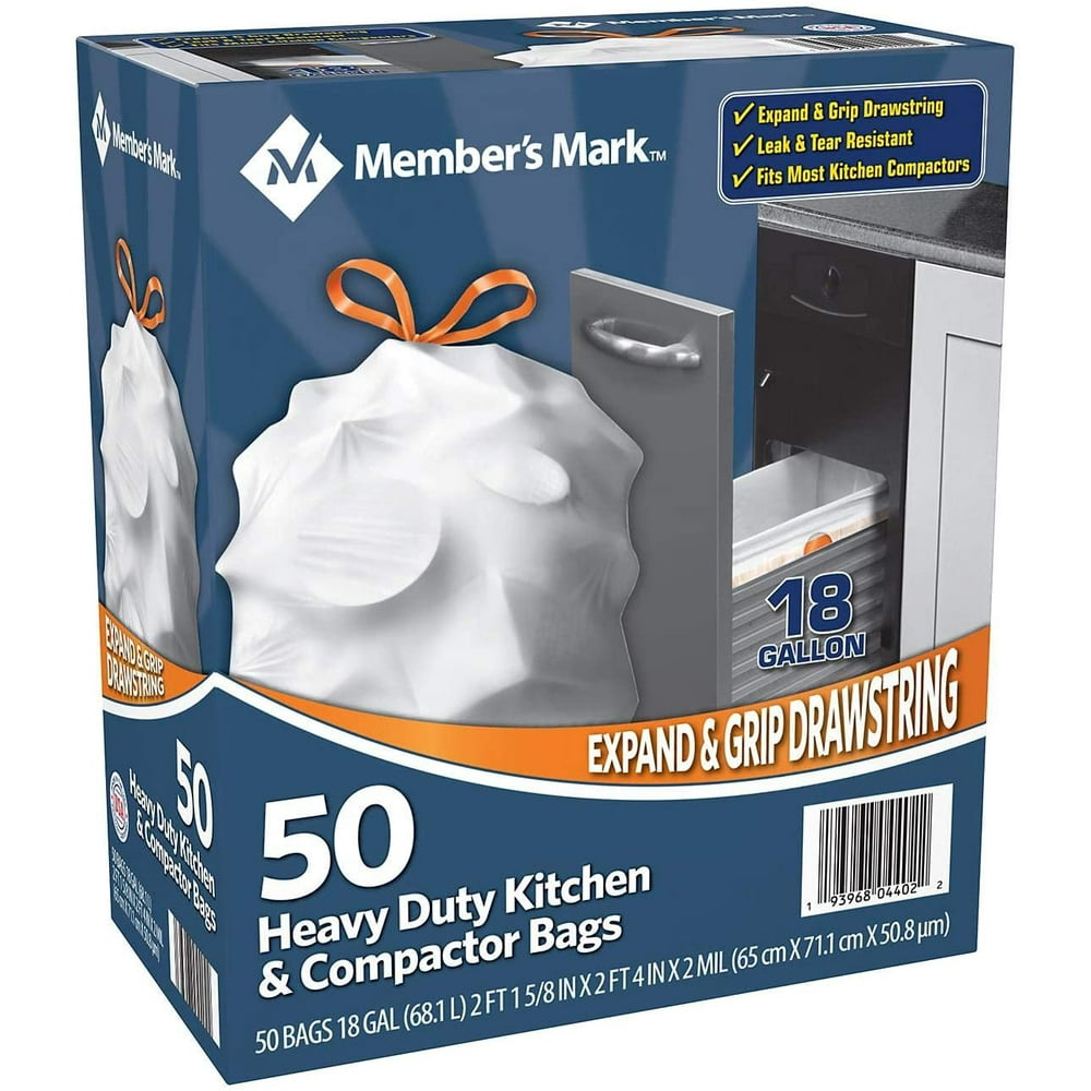 M.M Heavy Duty Kitchen and Compactor Bags (18 gallon, 50 ct.) Walmart