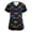 01-Black, variant on Cute Scrubs For Women,Plus Size Women'S Halloween Pumpkin-Headed Bat Printed Scrub Tops V-Neck Fun T Shirts Nurse Uniform Tee With Pockets,Purple,XL