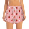 thumbnail image 2 of Balery Strawberries Pantalones cortos deportivos para mujer con forro y dos bolsillos, elásticos, para entrenamiento, gimnasio, yoga-Large, 2 of 7