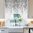 thumbnail image 6 of Swag Curtains Valances for Windows, Watercolor Gray Eucalyptus Short Kitchen Window Curtains Over Sink, Botanical Floral Leaf Cafe Curtains Panel Set Of 2,Rod Pocket, 45 Inches Length, 6 of 8