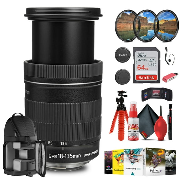 Canon EF-S 18-135mm F/3.5-5.6 IS Lens with 64GB Extreme Pro Card   More (International Version)