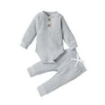thumbnail image 3 of Ajziojiro 2PCS Infant Baby Boys Girls Romper Outifts Set Fall Winter Cotton Long-Sleeved Jumpsuit Long Pants Pajamas Comfortable Suit Set 0-24M, 3 of 6