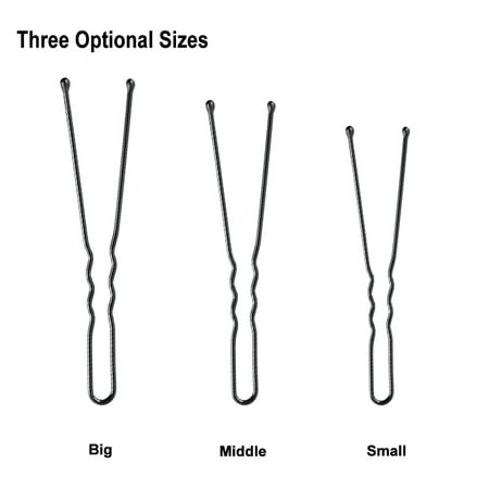 300pcs Bobby Pins U Shape Black Hairpins No Slip Grip Thin Bobby