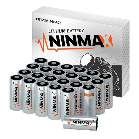 Batería de litio NINMAX CR123A 3V 1700mAh de alta potencia, paquete de 24