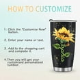 thumbnail image 2 of Birthday Gifts for Women Sunflower Gift for Mom Sister Personalized Tumbler Gift for Women Wife Girl Kid Custom Name Sunflower Tumbler 20oz thermos Insulated Travel Coffee Mug with Lid, 2 of 5
