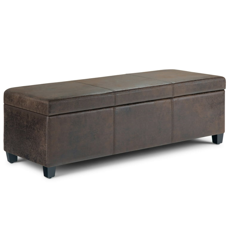 Wyndenhall franklin 48 inch wide cheap contemporary rectangle storage ottoman
