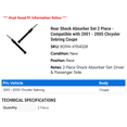 thumbnail image 2 of Rear Shock Absorber Set 2 Piece - Compatible with 2001 - 2005 Chrysler Sebring Coupe 2002 2003 2004, 2 of 2