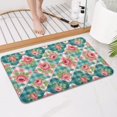 thumbnail image 4 of Pioneer Flower Floral Print Pattern Bathroom Rugs Mat, Non Slip Microfiber Bathroom Rug with Rubber Backing, Soft Mats for Bathroom Floor Tub Shower, 17"x27", 4 of 5