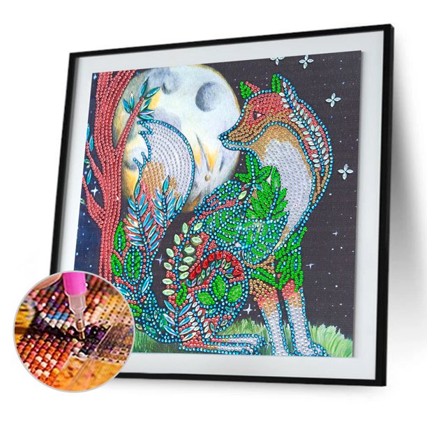 Cuadros Decorativos Kit de pintura de diamante DIY, taladro de pieza, dibujo de lobo de resina de diamantes de imitación de forma especial DQrwqpou Nuevos Originales