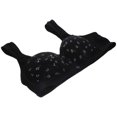 thumbnail image 3 of Support Bra Front Clasp Bra Women Seniors Black Nylon Comfortable Wear 1Set, 3 of 5