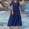 thumbnail image 1 of WILLBEST Vestido Largo Informal Con Escote En V Y Dobladillo Irregular Para Mujer, Primavera Y Verano, Varios Estilos De Color En Tallas Grandes., 1 of 3