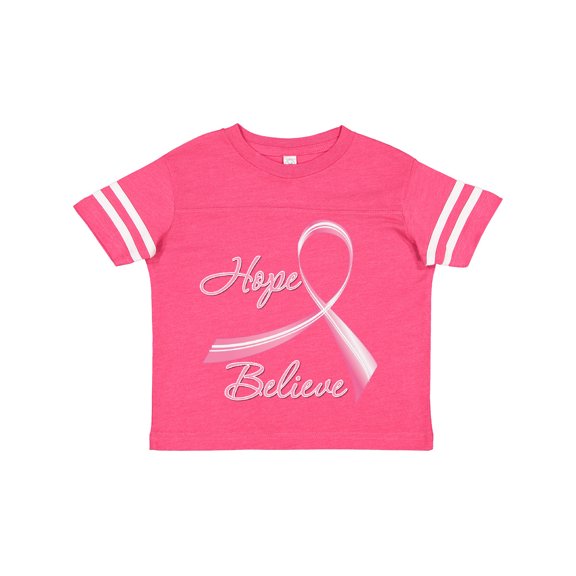 Inktastic Hope Believe Breast Cancer Ribbon Boys or Girls Toddler T-Shirt