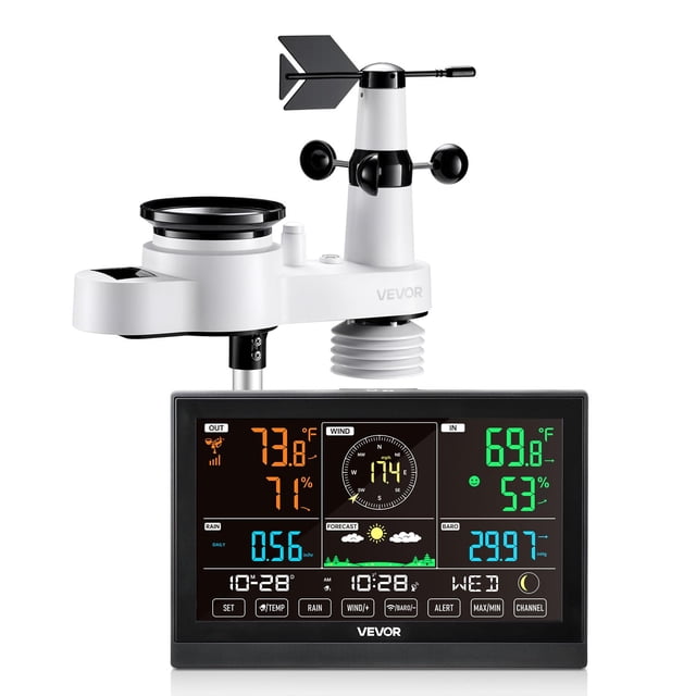 Pantalla VA inalámbrica 5 en 1 de Weather Station VEVOR de 7,5 pulgadas