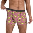 thumbnail image 3 of Men's Boxer Briefs, Funny Avocado Pink Soft Comfy Mens Underwear Boxer Briefs Breathable With Widen Waist, 3 of 7