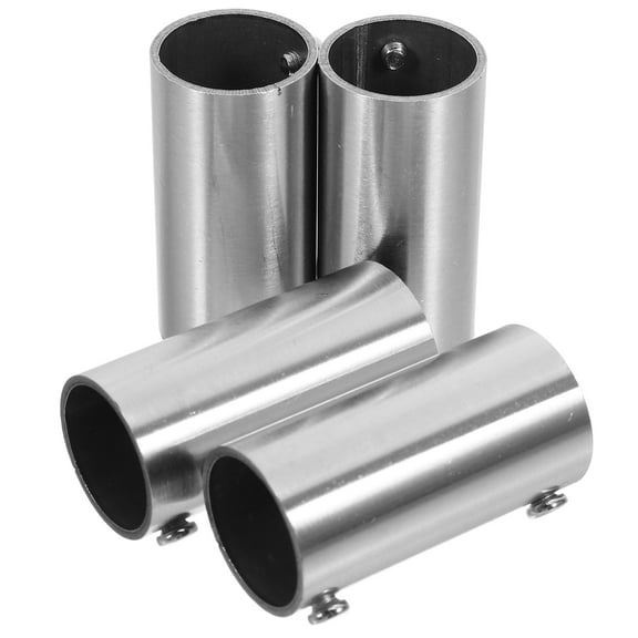 4 Pcs Hanging Clothes Rod Connector Stainless Steel Round Pipe