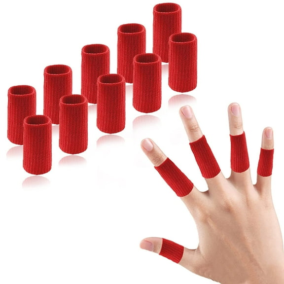 20Pcs Finger Compression Sleeves Support, Finger Sleeve Protectors Cots Thumb Brace for Trigger Finger Arthritis Swelling Basketball Sport, Breathable Elastic Pain Relief