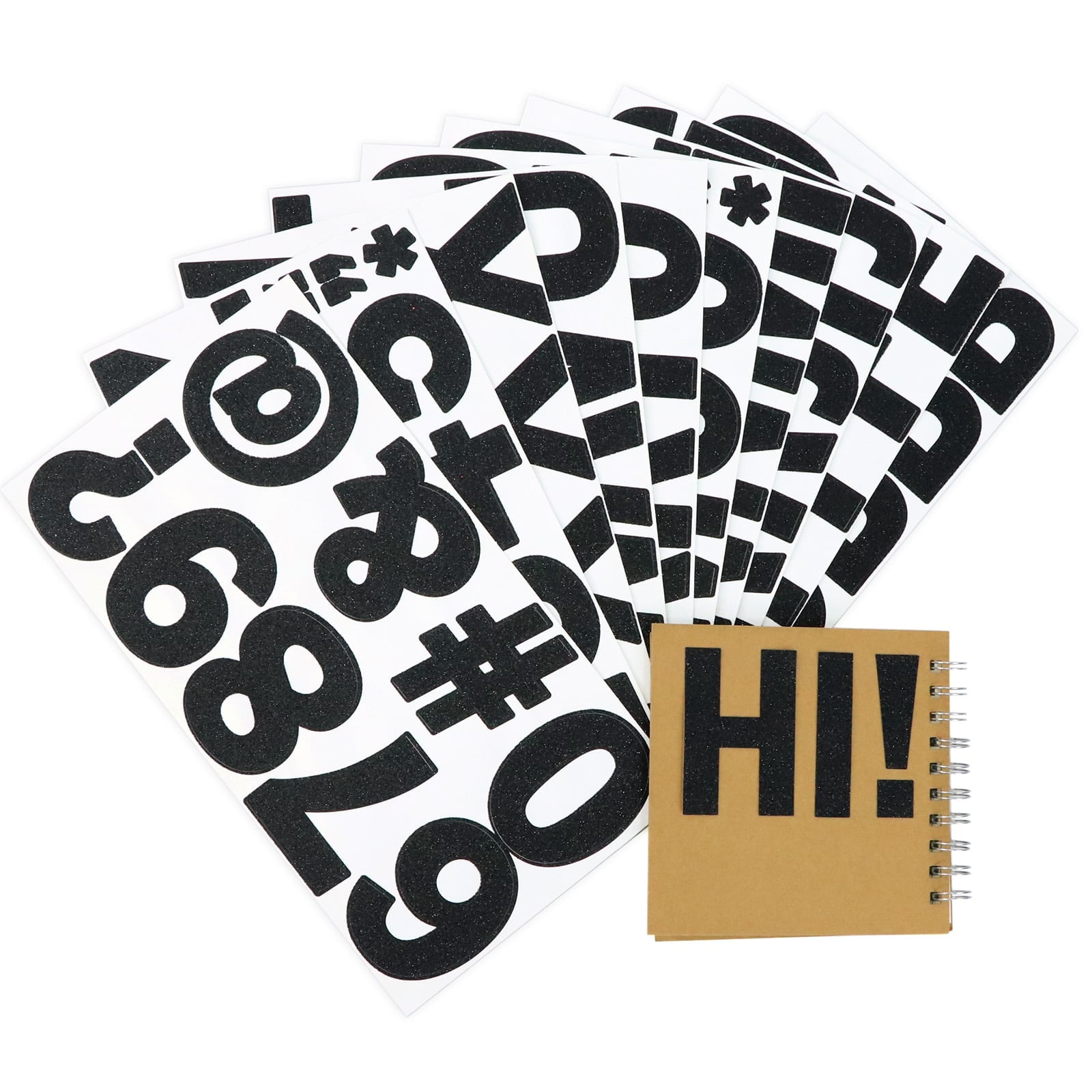 Recollections Black Glitter Alphabet Stickers, 12 Pack