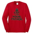 thumbnail image 3 of Cat I Am Your Father Cat Lover Mens Long Sleeve Shirt, Red, 3X-Large, 3 of 5