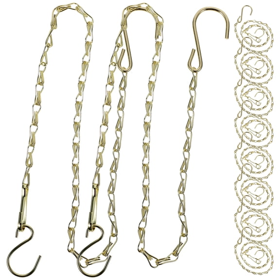 10 Pcs Iron Flower Basket Hanging Chains with Hooks for Plants - Garden Plant Hanger Accessories