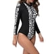 thumbnail image 4 of Gibobby Trajes de Baño Mujer Completos Traje de baño de manga larga para mujer, traje de surf, pantalones triangulares, traje de baño de aguas termales(Negro,XL), 4 of 5