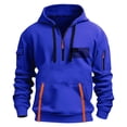 thumbnail image 2 of Sudadera con capucha para hombre, informal, con estampado, deportiva, de manga larga, blusa de poliéster, 2 of 4