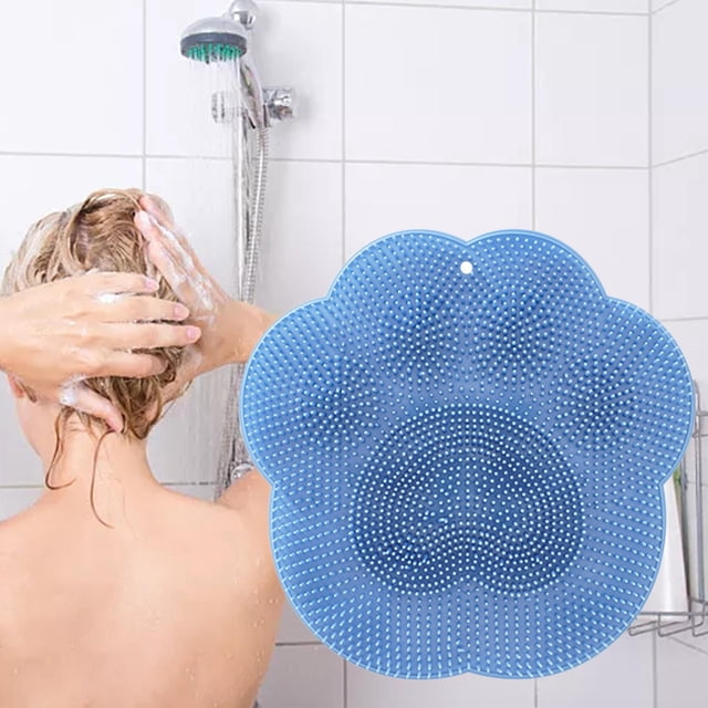 Depurador de pies de ducha, lavado de pies de silicona, limpia la herramienta de baño de limpieza corporal más grande, cepillo de pies de ducha, para Azul Salvador Lavado de pies de silicona