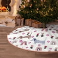 thumbnail image 6 of Daiia Cute Dog Drawing Merry Christmas Tree Skirt , Xmas Large Lace-up Tree Skirt, Santa Snowflakes Rustic Home Decorations New Year Party Farmhouse Decor-48", 6 of 7