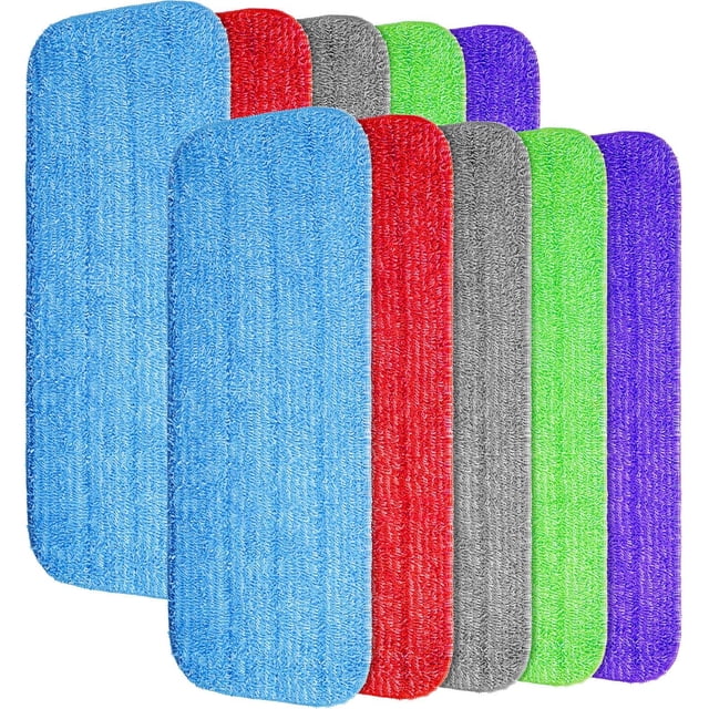 10 almohadillas de limpieza de microfibra para fregona de 16.0 in, lavables, para la mayoría de fregonas y fregonas, 16.5 x 5.5 in