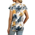 thumbnail image 5 of Ronuti Womens Printed Style Tops Short Sleeve Shirts Crew Neck Cute Trendy Basic Tunic, 5 of 9