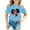 Blue, variant on Little Girls' Graphic Tee Cartoon Print Short Sleeved T Shirt, Orange
