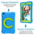 thumbnail image 2 of Dteck Shockproof Case For Samsung Galaxy Tab A 8.0 2019 Model SM-T290 T295 w/ PET Screen Cover, 3 Layer Full-Body Hybrid Rugged Protection Case 360 Degree Rotating Kickstand Handle Cover, Blue/Green, 2 of 8