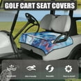thumbnail image 3 of Renewold Golf Cart Seat Cover with Pockets Soft Breathable Quick Dry Golf Cart Towel Blanket Fits for EZGO Yamaha Club Cars and More 2 Person Seats, Butterfly Marble Blue, 3 of 7