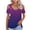 Purple, variant on Women Cold Shoulder V Neck Short Sleeve Gradient Casual Fashion Vacation Beach Loose Tops Blouse, Sky Blue S