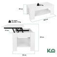 thumbnail image 4 of Mesa de Centro Plegable 2 Blanca Kingshouse, 4 of 10