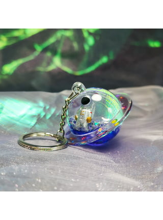 HANRU Keychain Bear Liquid Floating Quicksand Cute Keychains Bag Charm  Wristlet Bracelet Key Ring for Women Girl 