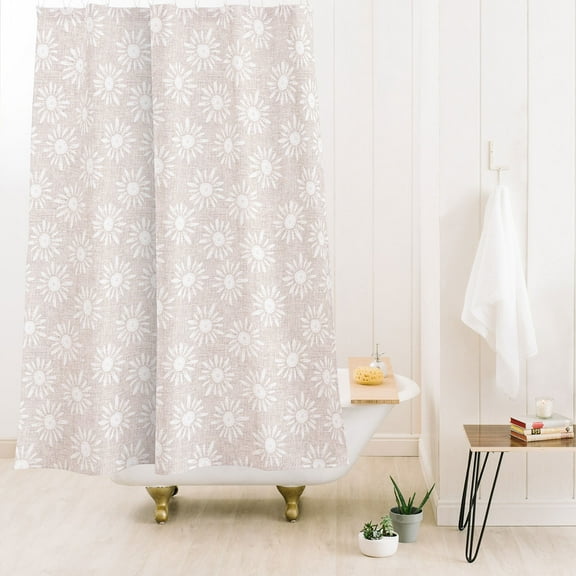Society6 Schatzi Brown Lotta Floral Cotton Shower Curtain 71" x 74"