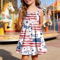 thumbnail image 2 of Xudanell Girls 4th of July Dress Toddler Butterfly USA Sundress Stars Stripes Dresses Kids Patriotic Clothes 2-8 Years (Watermelon Red, 1-2 Years), 2 of 5