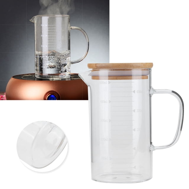 Taza Resistente Al Calor Tapa De Taza Medidora De Vidrio De Borosilicato