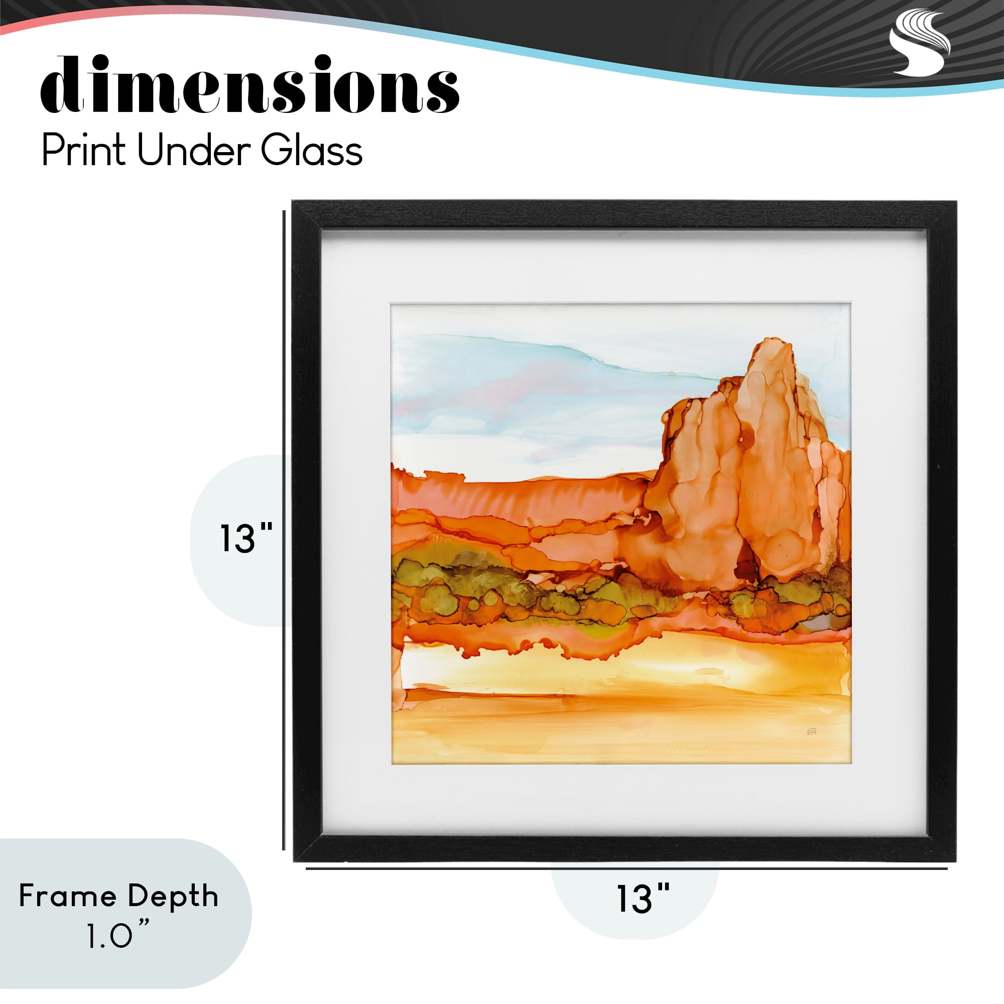 Stupell Industries Earthy Desertscape Illusion Black Framed Print Under Glass, design by Chris Paschke