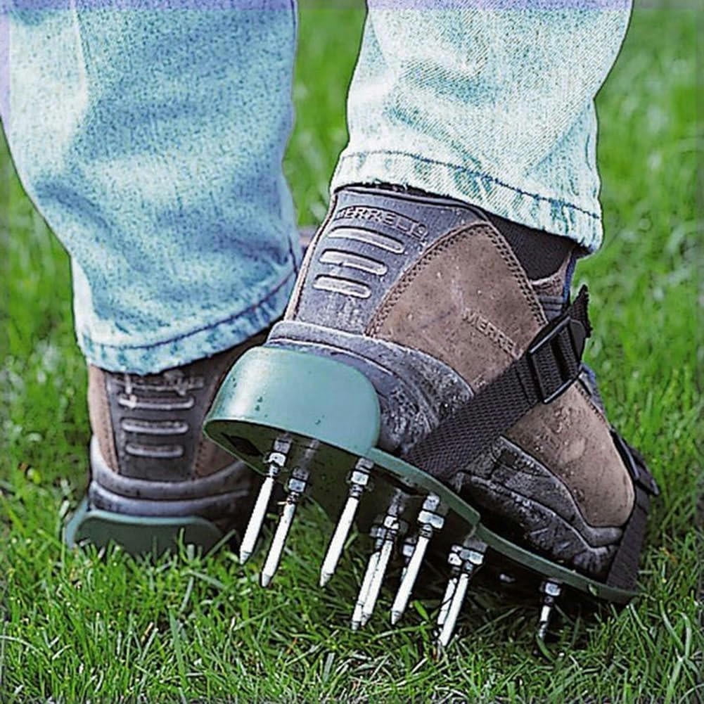 Lawn Aerator 1 Pair Durable Garden Yard Grass Cultivator Scarification Lawn Aerator Sandal Nail Shoes Multi-functional Practical Tool