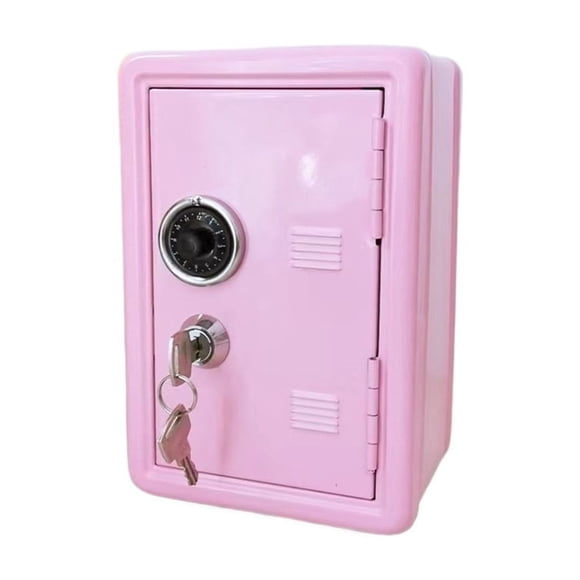 Safe Box Organizer Iron Pink Desk Decorative Box , Bank Metal Mini Storage Box ,Widely Used