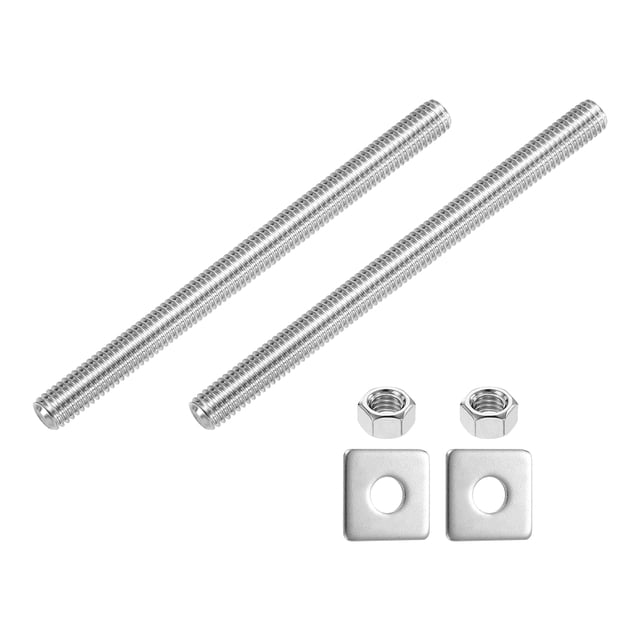 Tige Entièrement Filetée 3/8 Pouces-16 UNC, Lot de 2 Vis en Acier Inoxydable 304 5.1 Pouces avec Rondelle