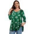 thumbnail image 4 of LARACE Women's Plus Size Tops 3/4 Length Sleeve Shirts Dressy Casual V Neck Tunic Blouse Flower94 2X, 4 of 6