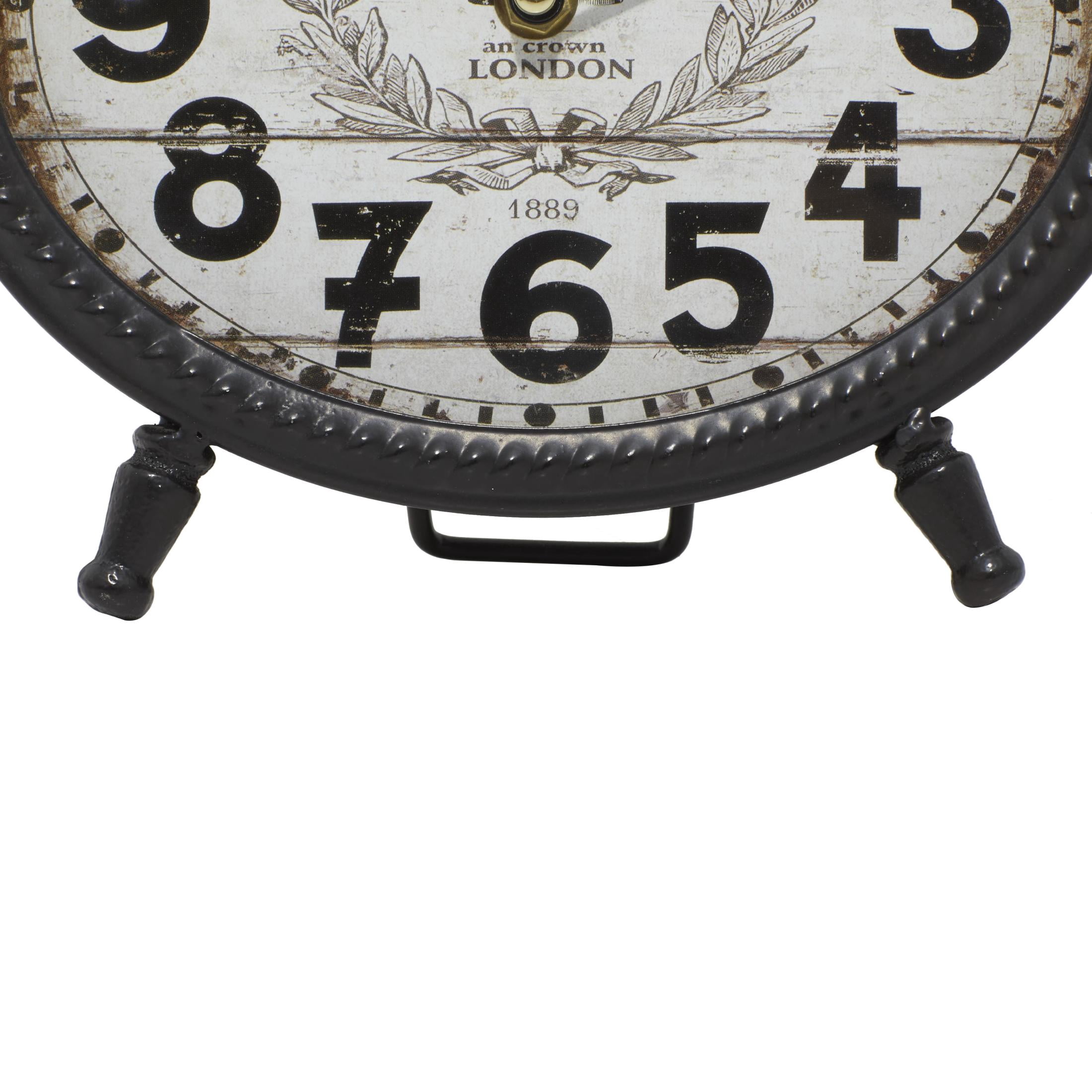 DecMode 9" Black Metal Ring Top Clock, Set of 4