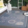 thumbnail image 3 of Safavieh Courtyard Hugo Oriental Indoor/Outdoor Area Rug, Blue/Natural, 5'3" x 7'7", 3 of 14