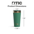 thumbnail image 6 of RTIC 18 oz Ceramic Lined Insulated Happy Hour Pint Tumbler, Leak Resistant Lid, Soft-Touch Exterior, Pine Tree, 6 of 9